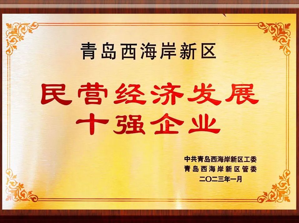 万达国贸集团被授予“青岛西海岸新区民营经济发展十强企业”荣誉称号